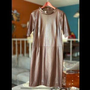 Carolina Herrera Brown Leather Dress
